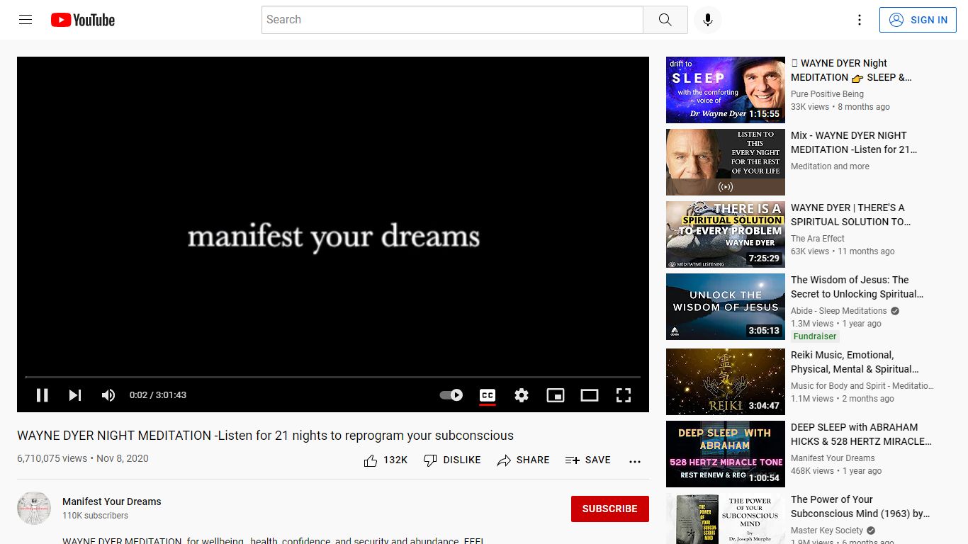 WAYNE DYER NIGHT MEDITATION -Listen for 21 nights to ... - YouTube