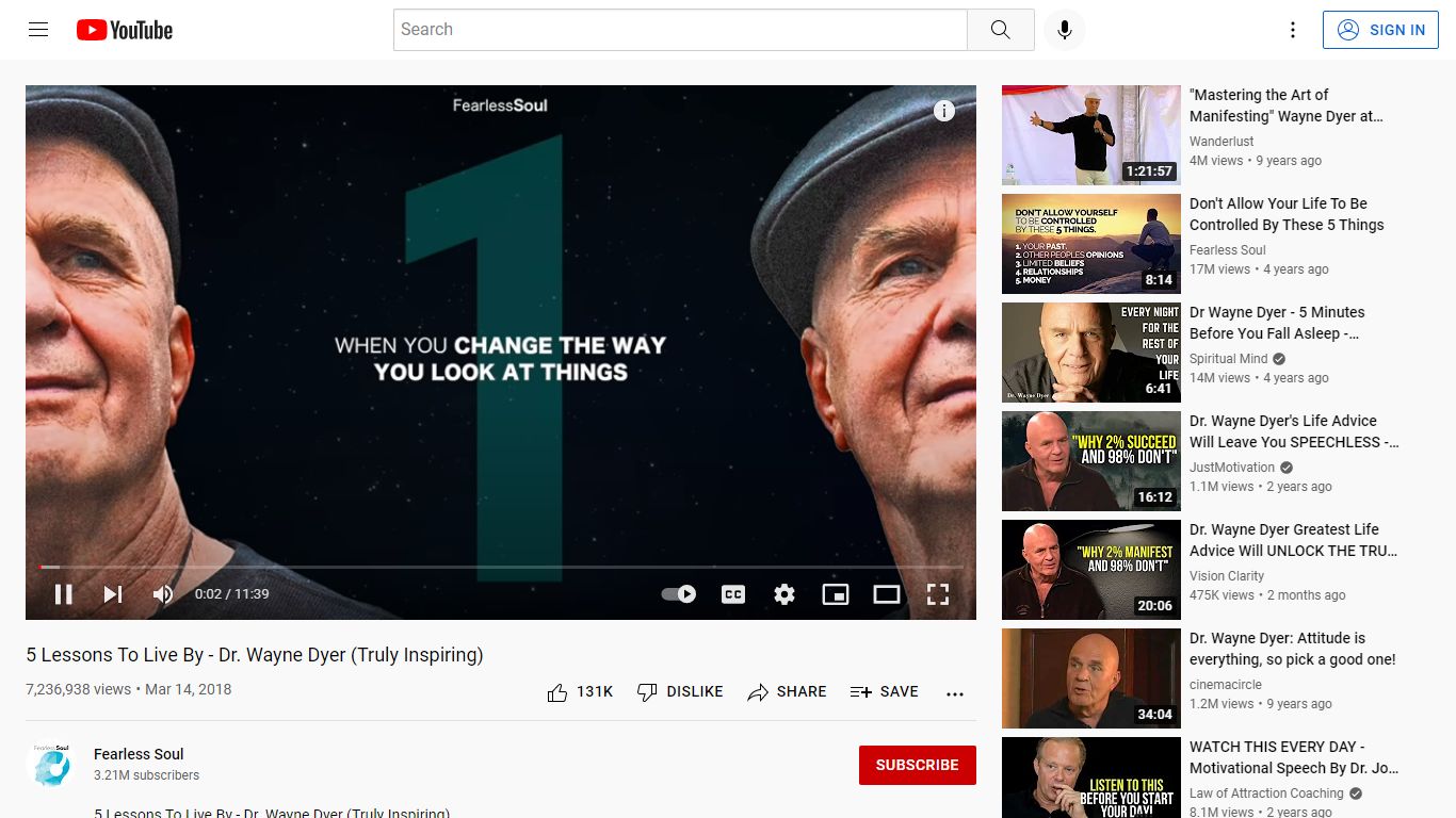 5 Lessons To Live By - Dr. Wayne Dyer (Truly Inspiring) - YouTube