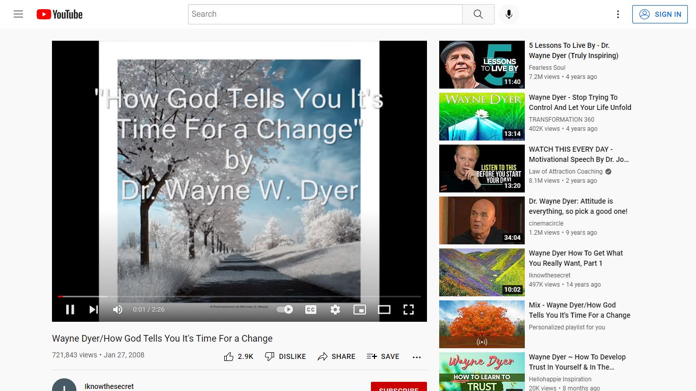 Wayne Dyer/How God Tells You It's Time For a Change - YouTube